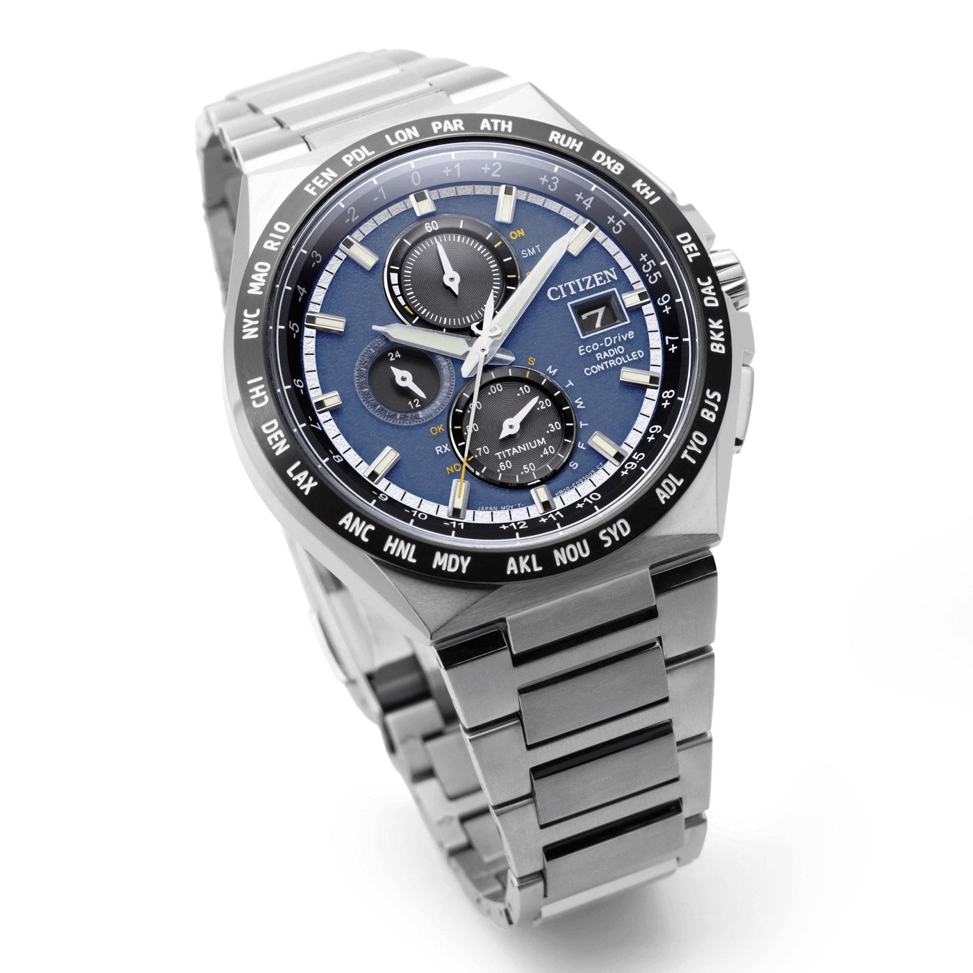 Citizen Super Titanium AT8238-84L Herrenuhr • Funk & Eco-Drive • Saphirglas