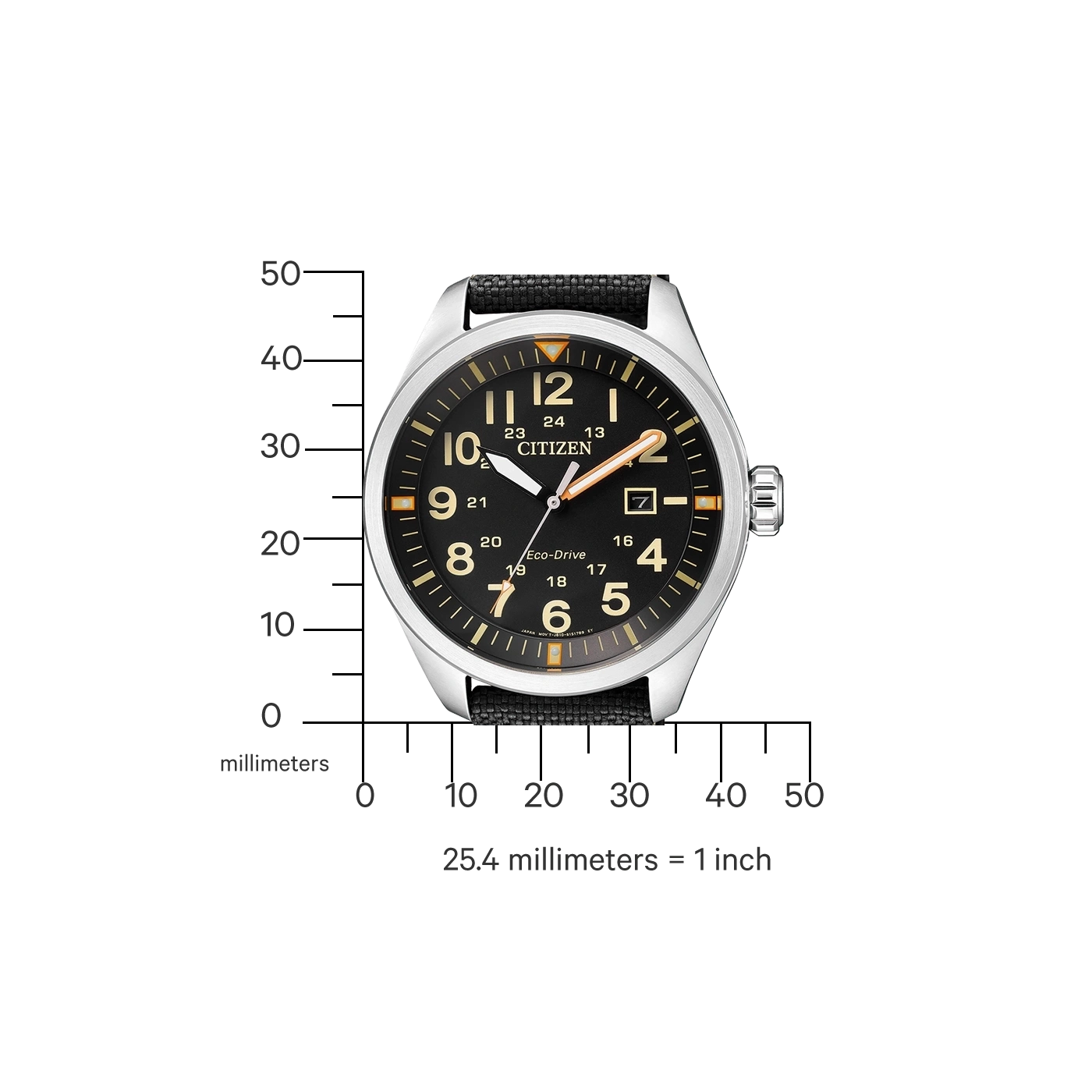 Citizen AW5000-24E Men's Watch • Eco-Drive Solar • Textile Strap