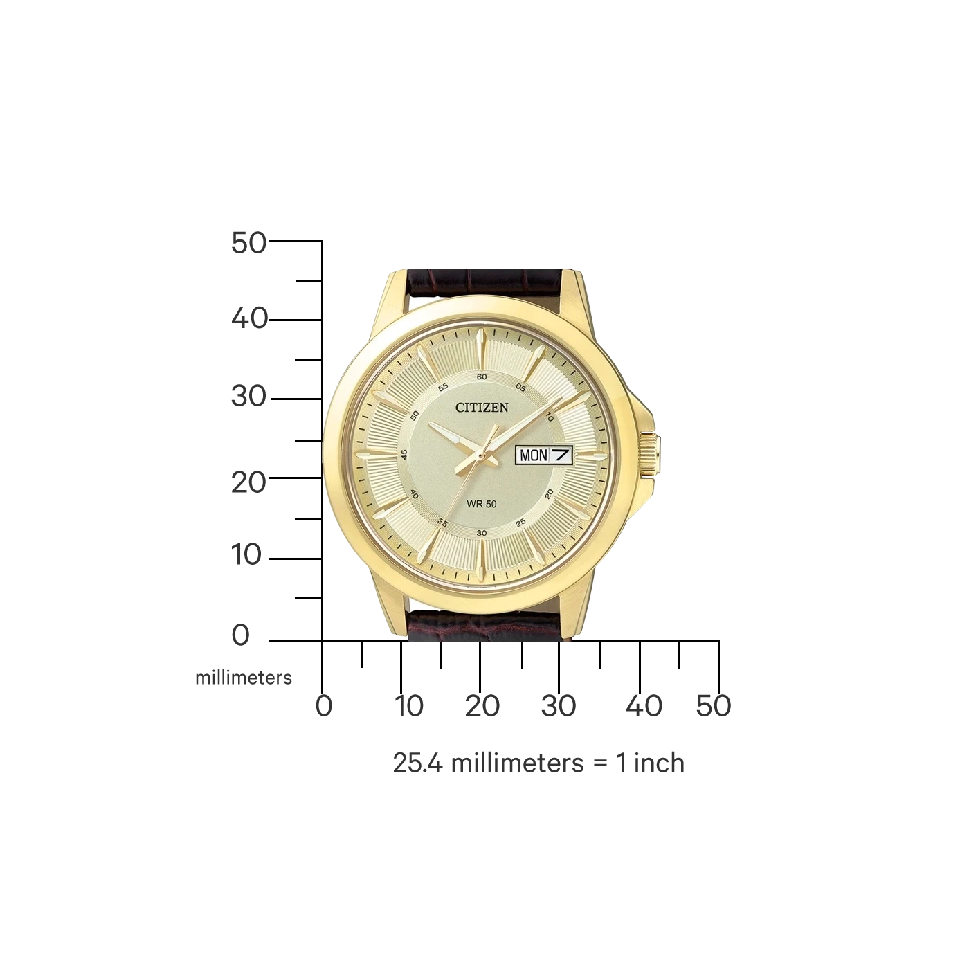 Citizen BF2013-56PC Herrenuhr • Edles Gold-Design • Day-Date Anzeige