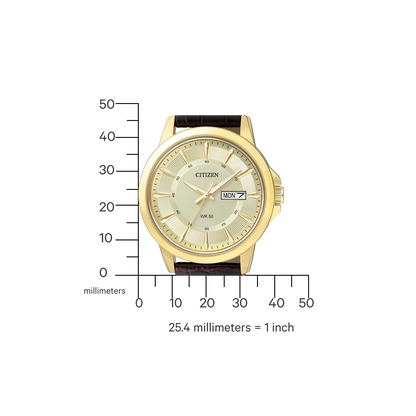 Citizen BF2013-56PC Herrenuhr • Edles Gold-Design • Day-Date Anzeige