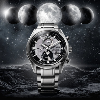 Citizen Tsuki-yomi BY1010-81H Herrenuhr • Eco-Drive Funk-Mondphase • Super Titanium