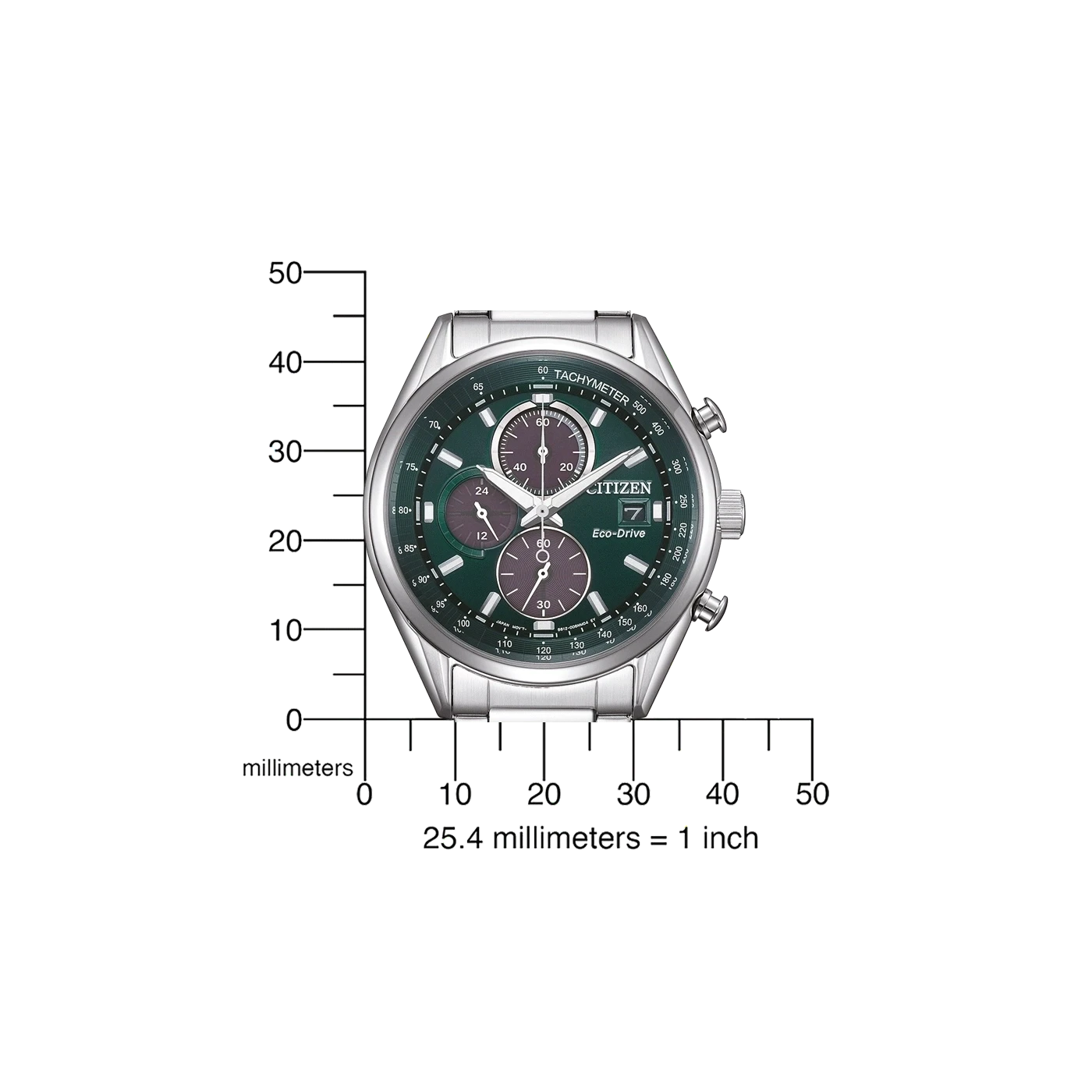 Citizen Eco-Drive CA0459-79X Men's Watch • Eco-Drive Solar Powered • Green Dial