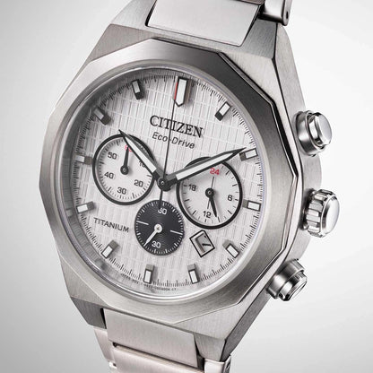 Citizen Eco-Drive Chronograph CA4690-51A Uhr • Solarantrieb • Panda-Design