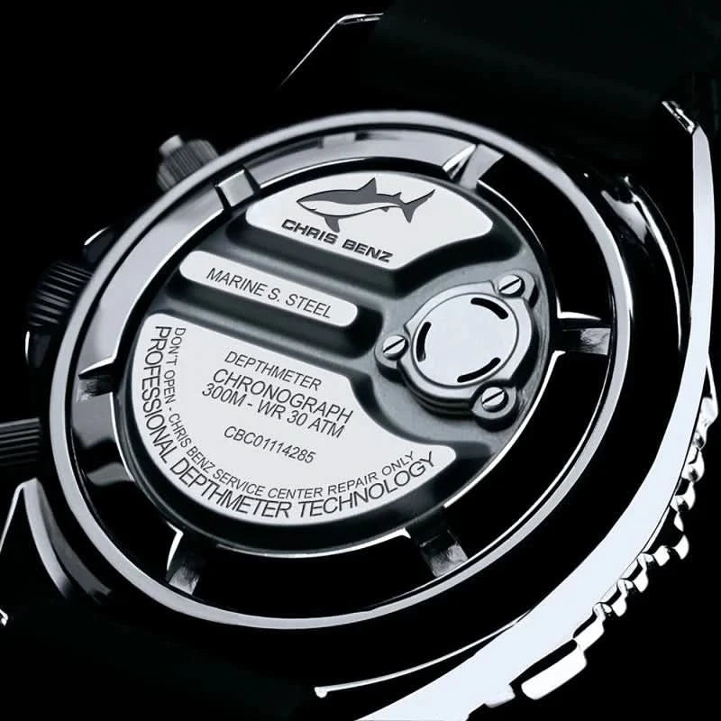Chris Benz DEPTHMETER CHRONOGRAPH 300M CB-C300X-S-NBS Men's Watch • Quartz • Sapphire Crystal