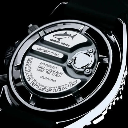 Chris Benz DEPTHMETER CHRONOGRAPH 300M CB-C300X-S-NBS Men's Watch • Quartz • Sapphire Crystal