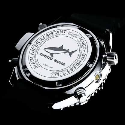 Chris Benz DEPTHMETER DIGITAL 200M CB-D200X-D-NBS Uhr • Saphirglas • Tiefenmesser