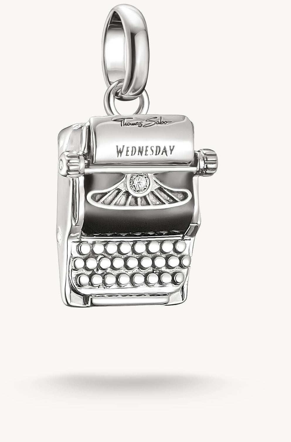 Wednesday Schreibmaschine Zirkonia Connect Silber Charm-Anhänger für Armbänder - Thomas Sabo Modell: CC1315-691-11