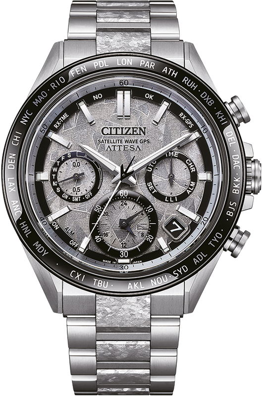 Citizen Attesa Platinum Shine CC4076-65A Herren Uhr • Eco-Drive Funksolar • Super Titanium
