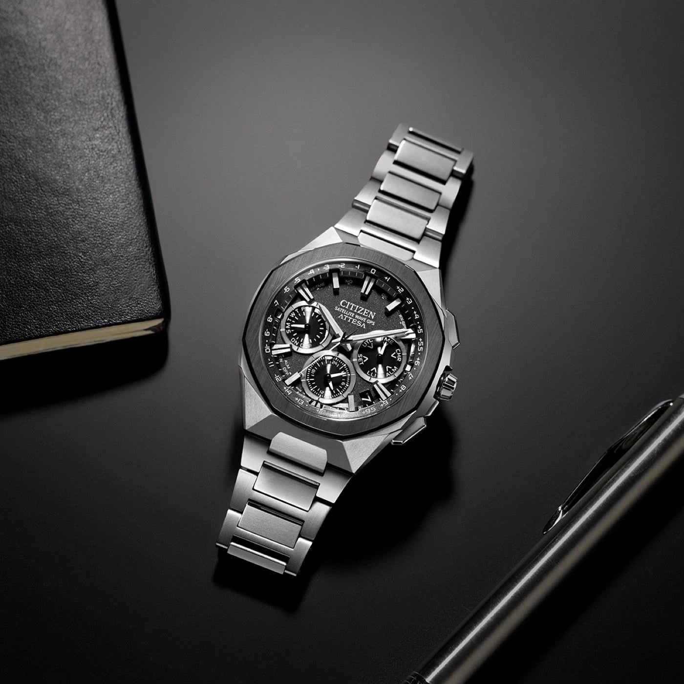 Citizen Attesa CC4104-53E Uhr • Eco-Drive GPS • Super Titanium