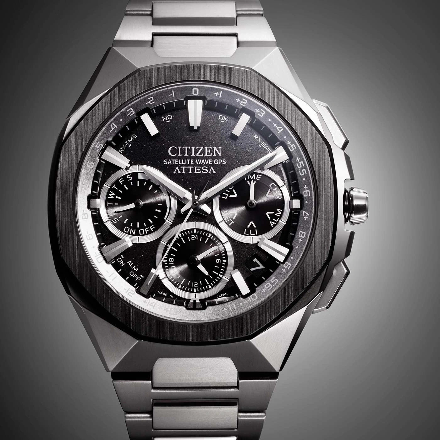 Citizen Attesa CC4104-53E Uhr • Eco-Drive GPS • Super Titanium