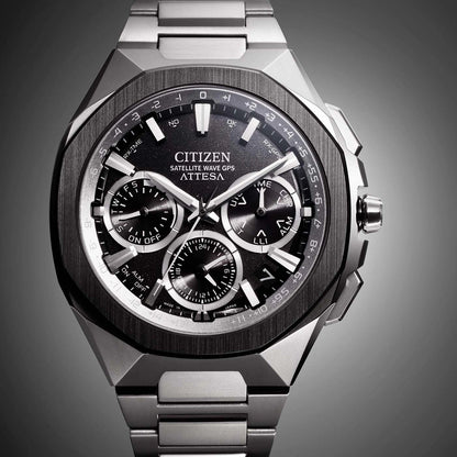 Citizen Attesa CC4104-53E Uhr • Eco-Drive GPS • Super Titanium