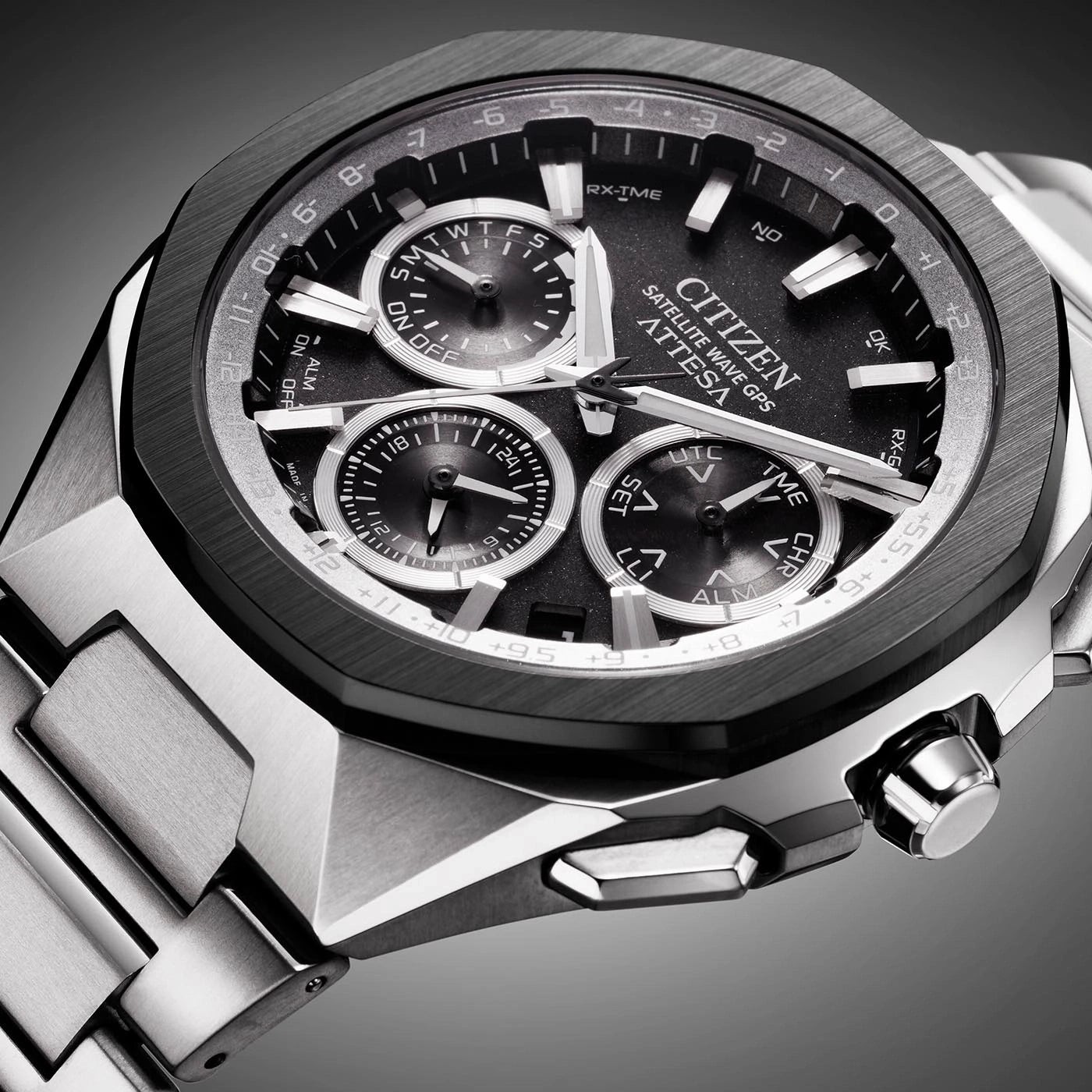Citizen Attesa CC4104-53E Uhr • Eco-Drive GPS • Super Titanium