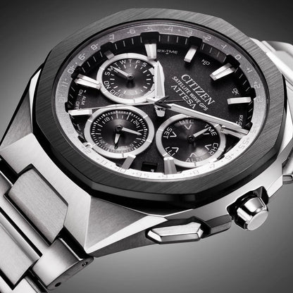 Citizen Attesa CC4104-53E Uhr • Eco-Drive GPS • Super Titanium