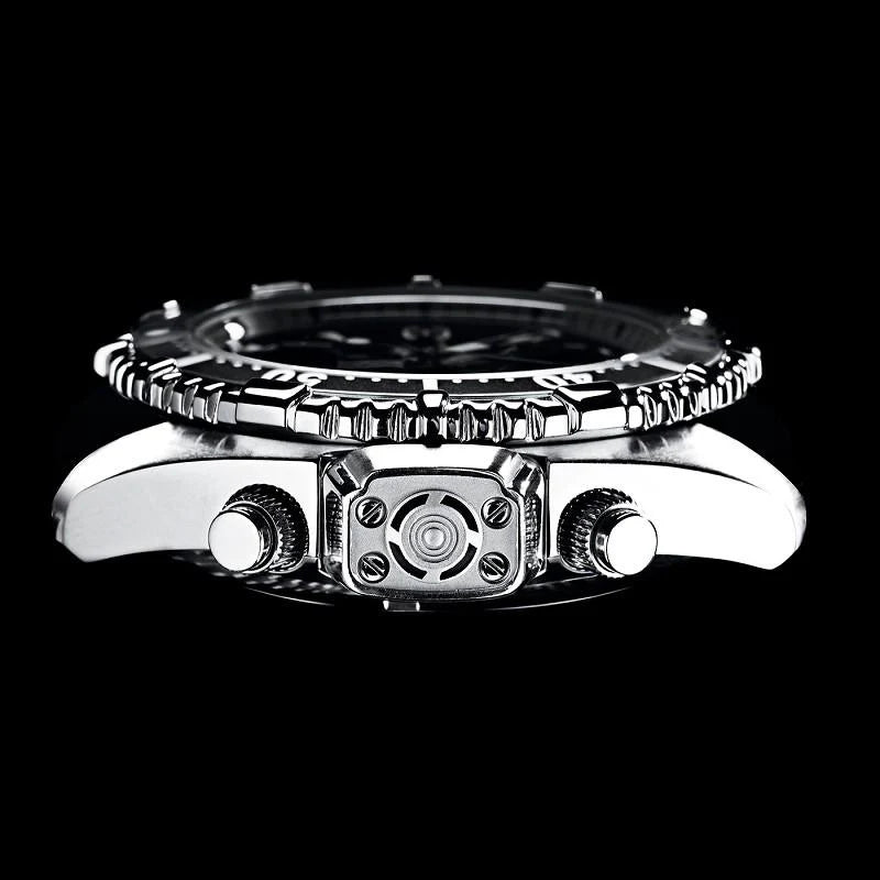 Chris Benz DEPTHMETER DIGITAL 200M CB-D200X-SI-MB Men's Watch • 200m Shark-Proof • Sapphire Crystal