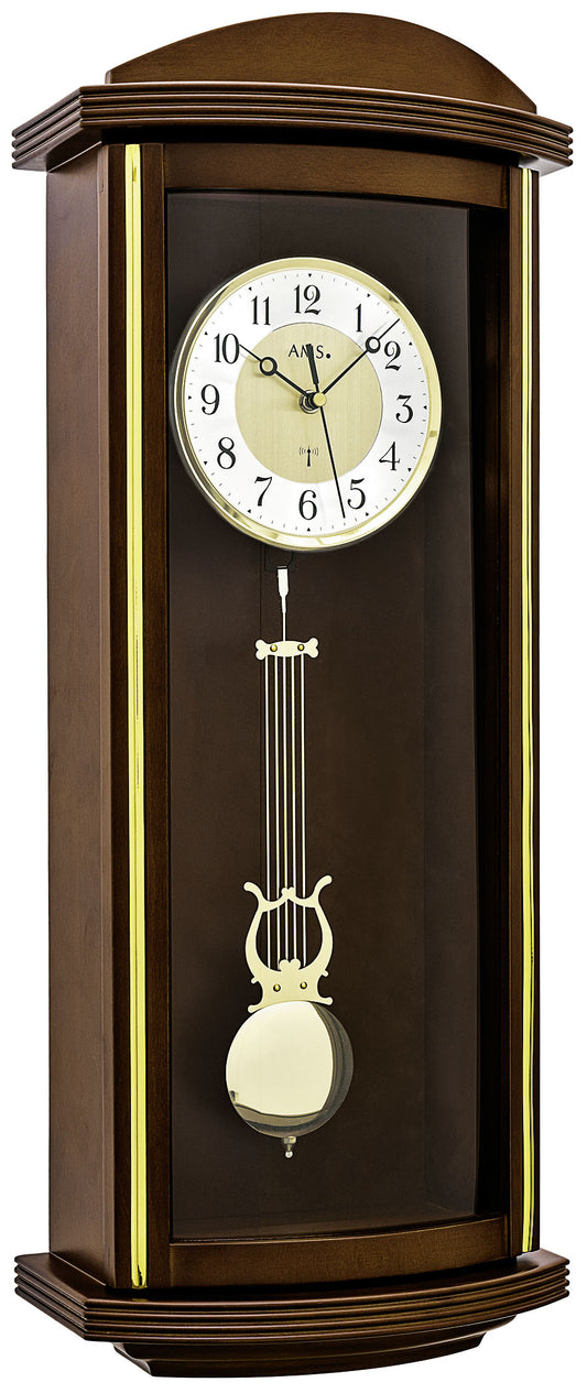 AMS Funk-Pendelwanduhr F5015/1 • Westminster-Medlodie • Massivholz