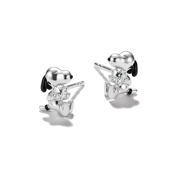 Thomas Sabo H2348-691-14 Ohrschmuck • Snoopy Ohrstecker • 925 Sterling Silber mit weißem Zirkonia