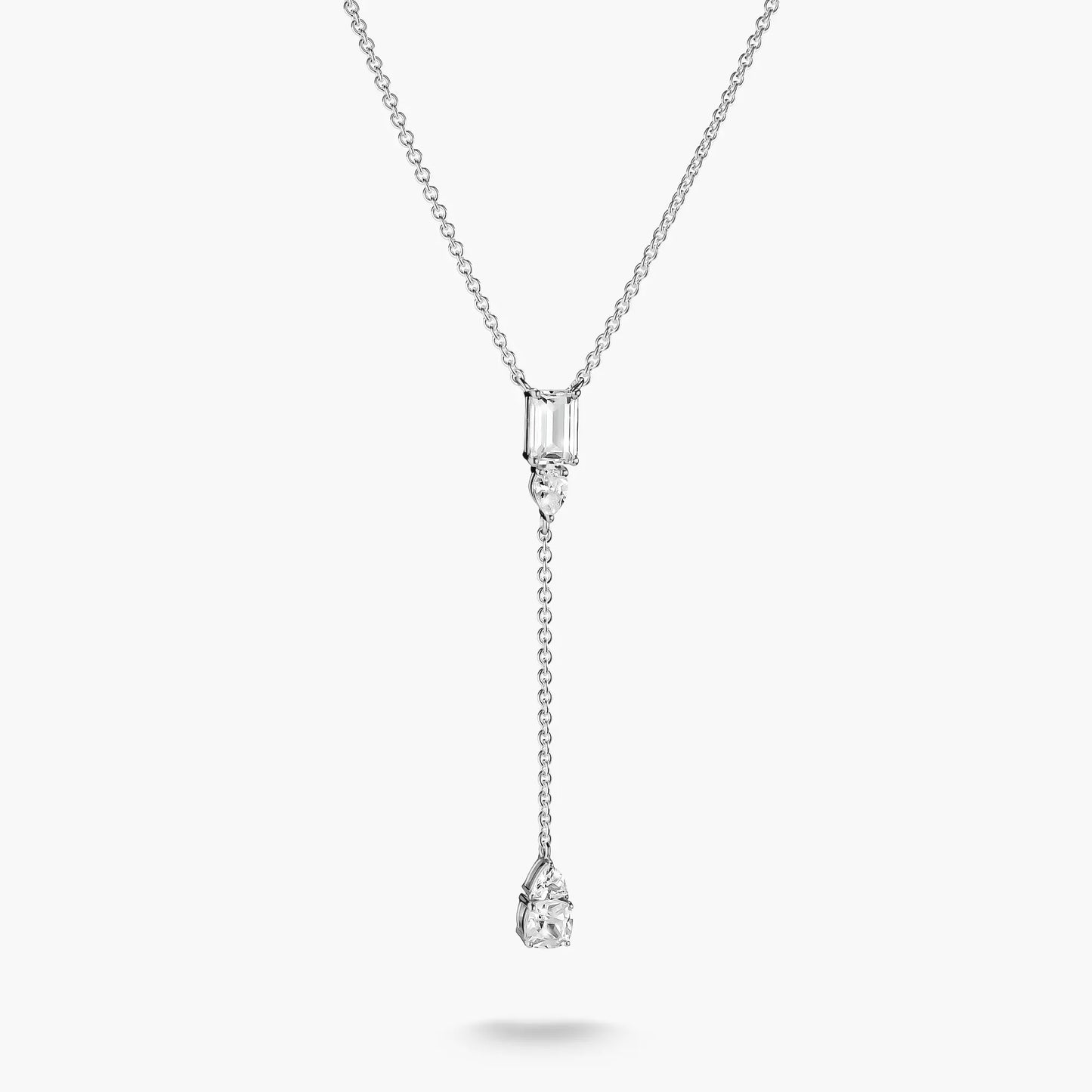 Kette Y-Form mit weißen Zirkoniasteinen Bold Elegance Silber