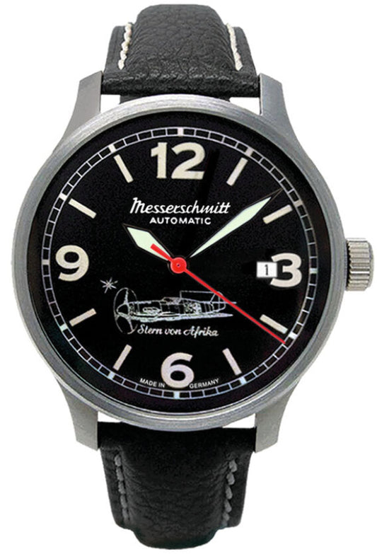 Herrenuhr, Automatik-Edelstahl - Schwarz - Messerschmitt Modell: ME-42Stern-A
