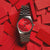 Casio Timeless Collection MTP-B145D-4A2VEF Watch • Red Sunray Dial • Stainless Steel Design