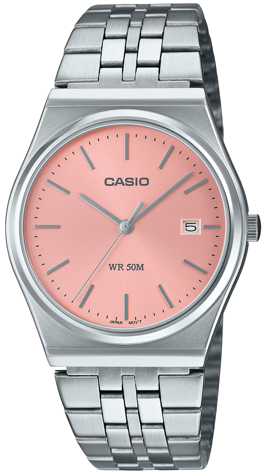 Casio Collection MTP-B145D-4AVEF Herrenuhr • Edles Edelstahl-Design • Roséfarbenes Zifferblatt