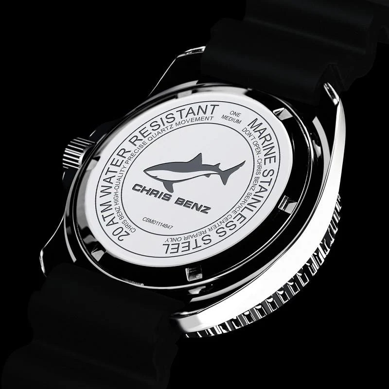 Chris Benz ONE Medium CBM-R-MB-SW Herren Uhr • Hai-geprüft • Extrem wasserdicht