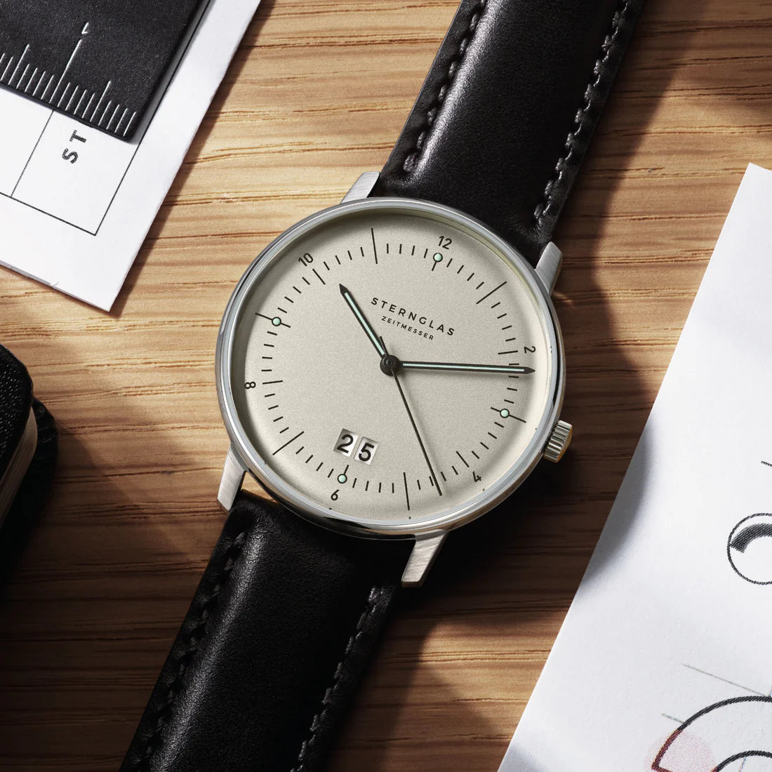 Sternglas S01-NAG26-BR02 Herrenuhr • Saphirglas • Großdatum