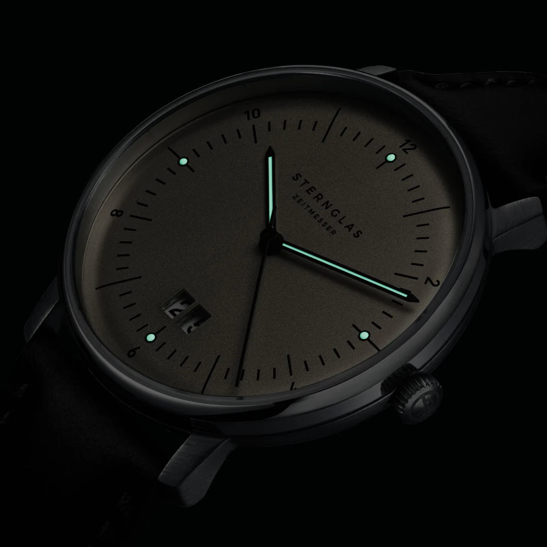 Sternglas S01-NAG26-BR02 Herrenuhr • Saphirglas • Großdatum