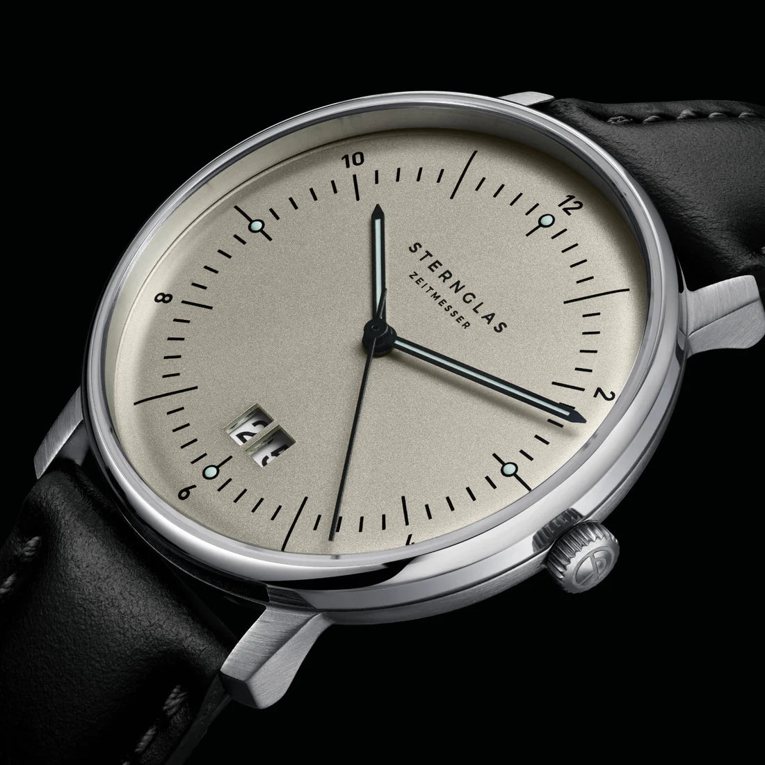 Sternglas S01-NAG26-BR02 Herrenuhr • Saphirglas • Großdatum