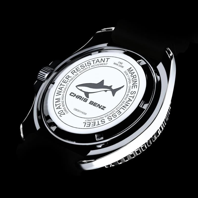 Chris Benz ONE MAN 200M CBO-S-MB-SI Herren Uhr • Hai-geprüft • Saphirglas
