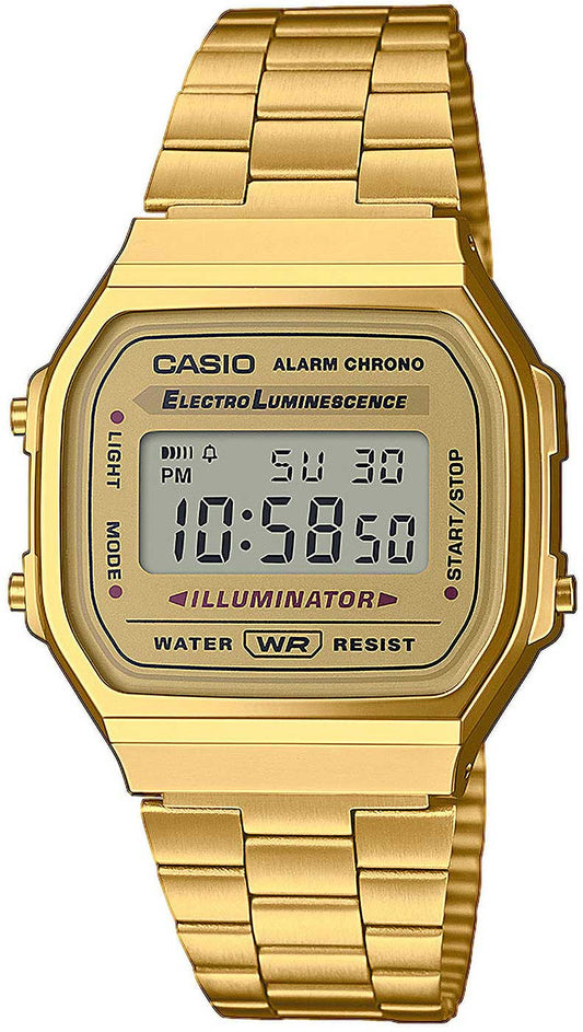Casio Vintage A168WG-9EF Unisex Uhr • Digitalanzeige • Edelstahlarmband