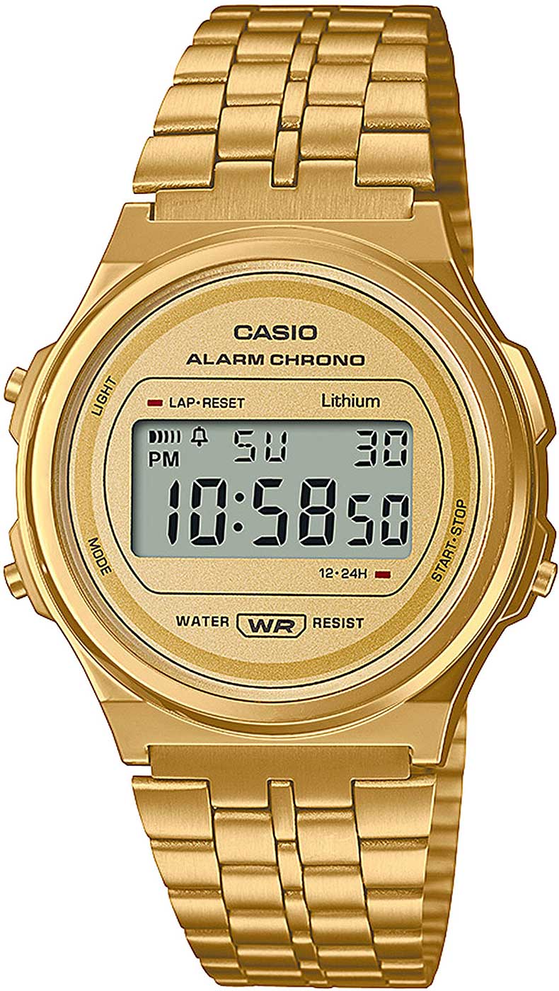 Casio Vintage Iconic A171WEG-9AEF Unisex Uhr • Quarz • Edelstahlband