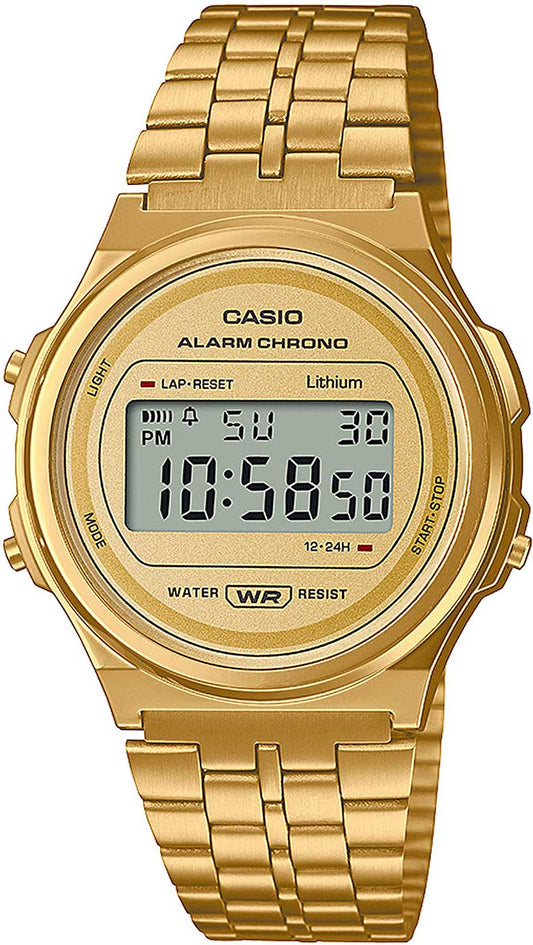Casio Vintage Iconic A171WEG-9AEF Unisex Uhr • Quarz • Edelstahlband