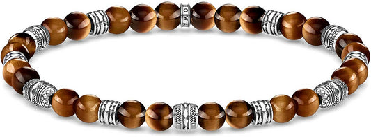 Tigerauge-Armband mit verzierten Elementen - 925 Sterlingsilber