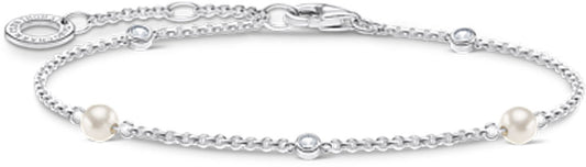 Armband mit Perlen und Steinen- 925 Sterling Silber