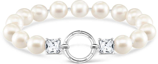 Perlenarmband mit Steinen - 925 Sterlingsilber