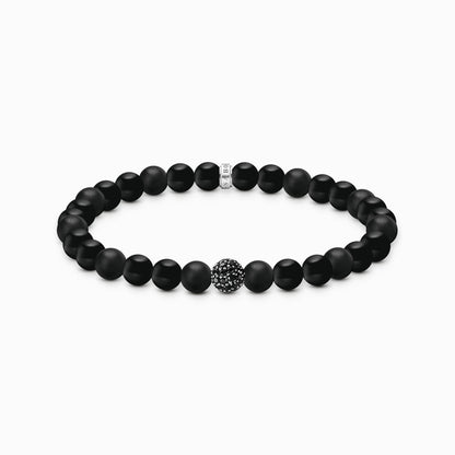 Obsidian and Black Zirconia Bead Bracelet - Thomas Sabo Model: A2194-705-11-L19