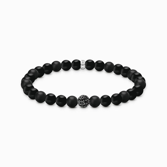 Beaded bracelet made of obsidian and black zirconia stone - Thomas Sabo Model: A2194-705-11-L21