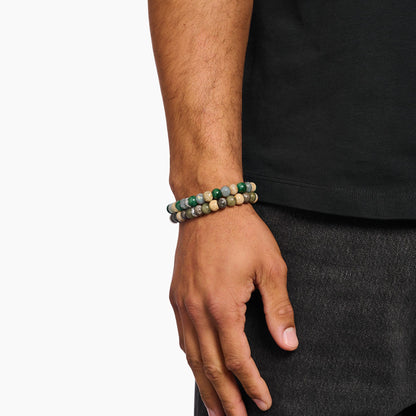 Beads Bracelet made of Jasper, Jade and Labradorite - Thomas Sabo Model: A2196-503-6-L19