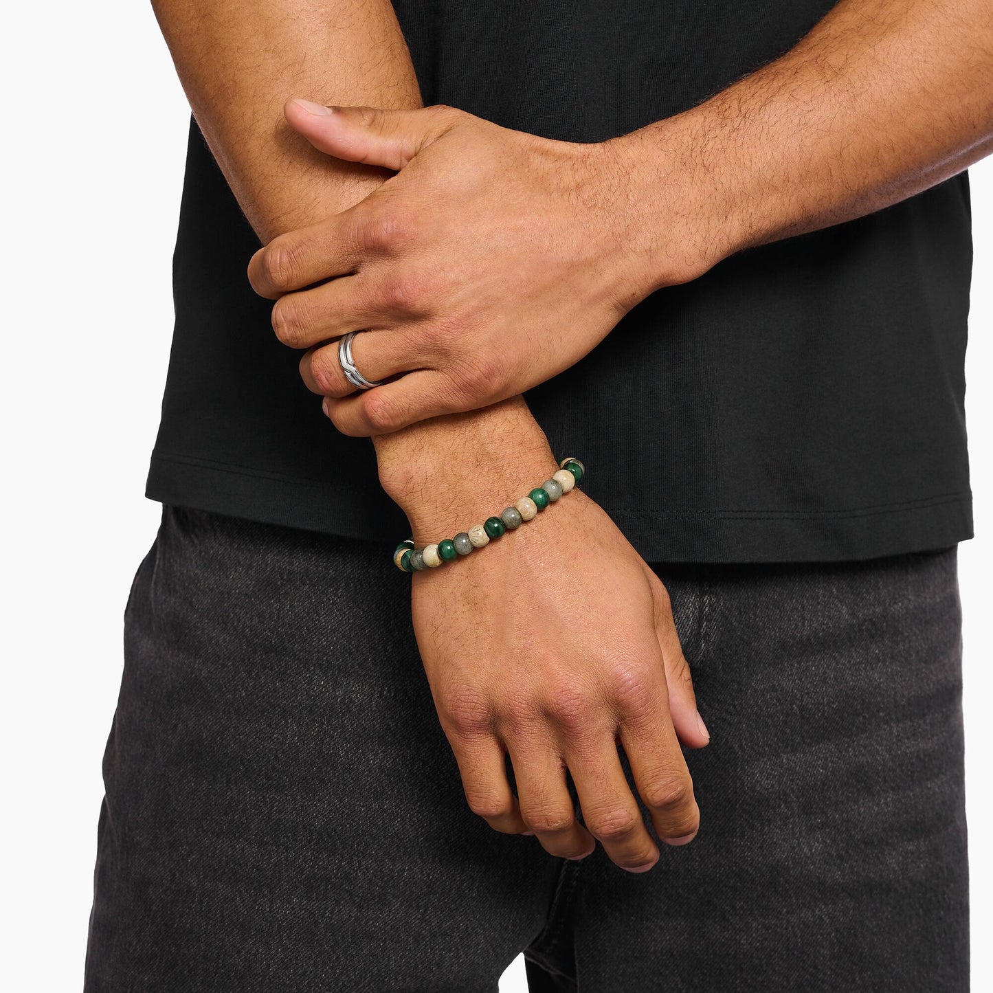 Beads Bracelet made of Jasper, Jade and Labradorite - Thomas Sabo Model: A2196-503-6-L19