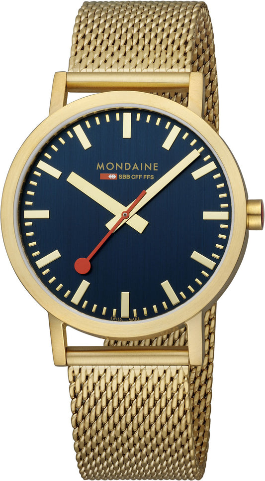 Mondaine Classic A660.30360.16SBBV Unisex Uhr • Schweizer Bahnhofsuhr Design • Quarzwerk