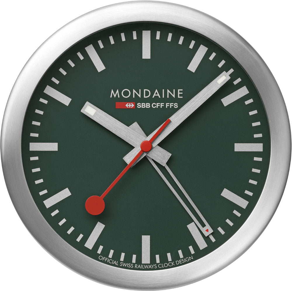 Mondaine Classic Alarm Clock 12.5 cm Aluminium • Iconic Swiss Railway Clock Design • Silent Quartz Movement