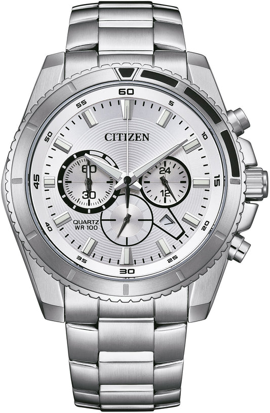 Citizen AN8200-50A Herren Uhr • Präzises Quarzwerk • Chronographenfunktion