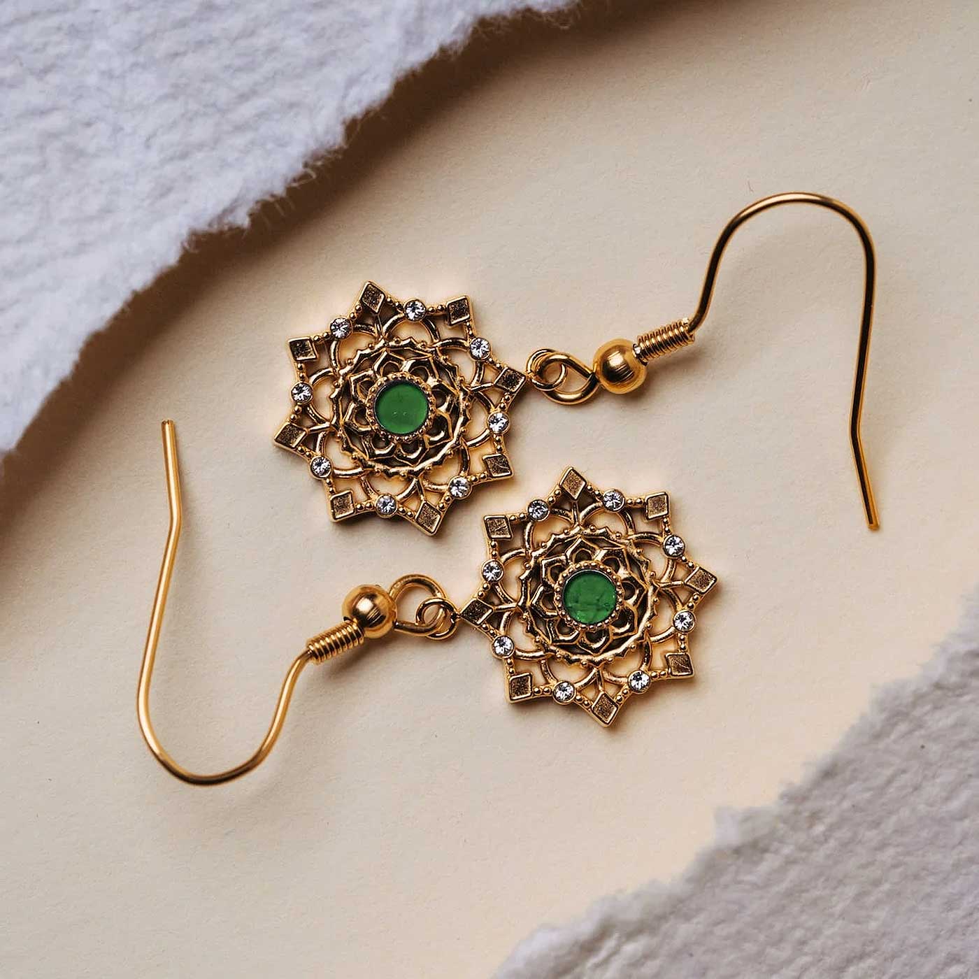 Aphonia Ohrhänger Schneeflocke - Holzkern Modell: Jewelry