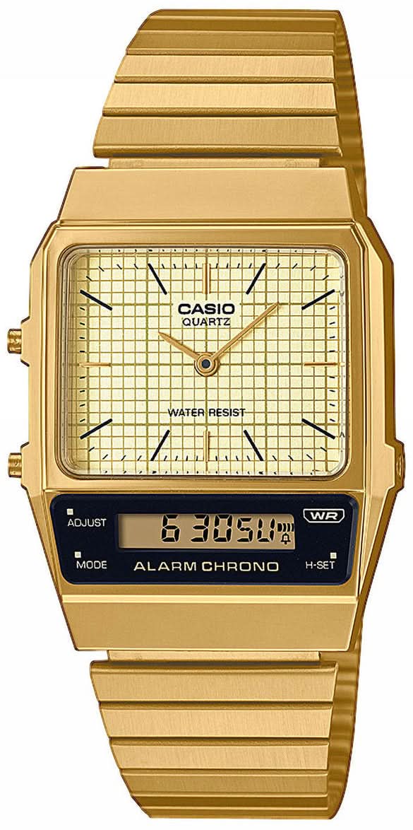 Casio Vintage AQ-800EG-9AEF Watch • Iconic Retro Design • Analog & Digital Display