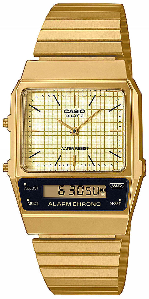 Casio Vintage AQ-800EG-9AEF Watch • Iconic Retro Design • Analog & Digital Display