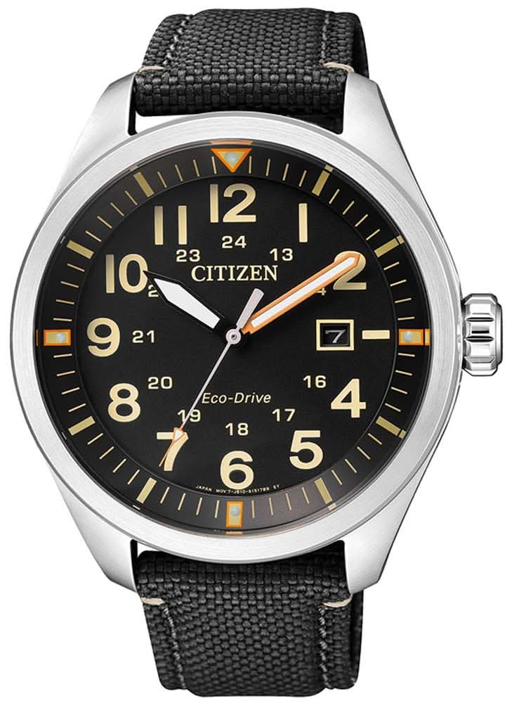 Citizen AW5000-24E Men's Watch • Eco-Drive Solar • Textile Strap