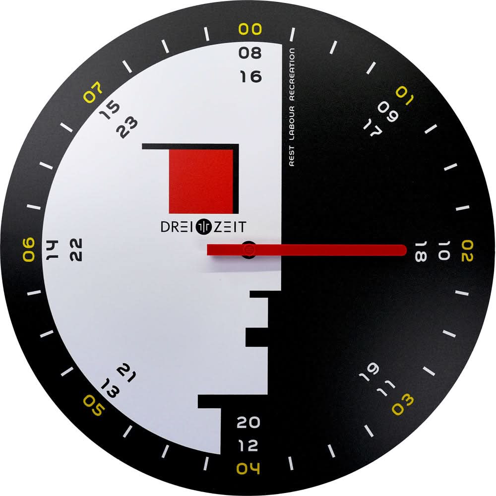 dreizeit Wanduhr 35 cm Ø Aluminium • Modernes Design • Präzises Quarzwerk
