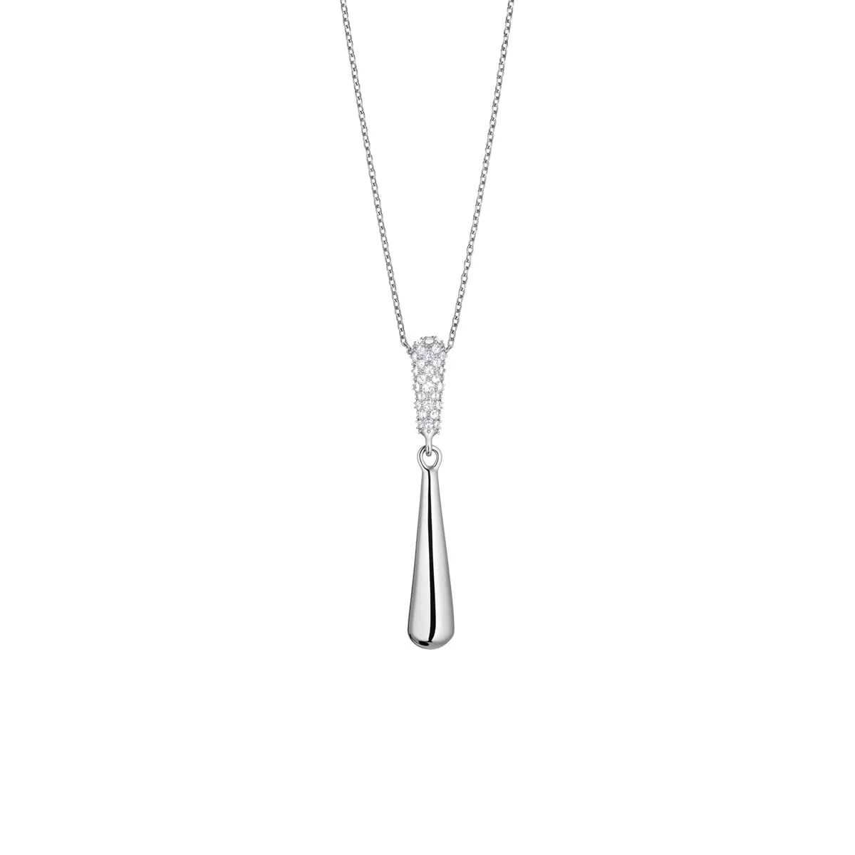 Arctic Pavé Necklace: Elegant Stainless Steel Pendant Sparkling Zirconia - BERING Model: 454-17-500