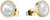 Arctic Pearls Gold Shiny Stud Earrings with Mother-of-Pearl and Crystals - BERING Model: 752-27-05