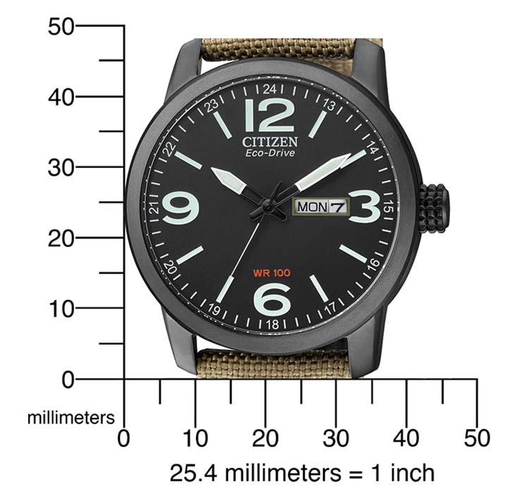 Citizen BM8476-23EC Herrenuhr • Eco-Drive Solarantrieb • Schwarzes Canvas-Armband